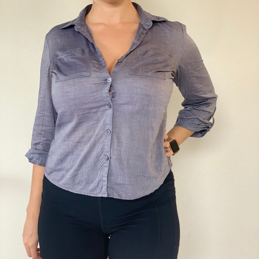 Ann Taylor Linen Button Up Blouse